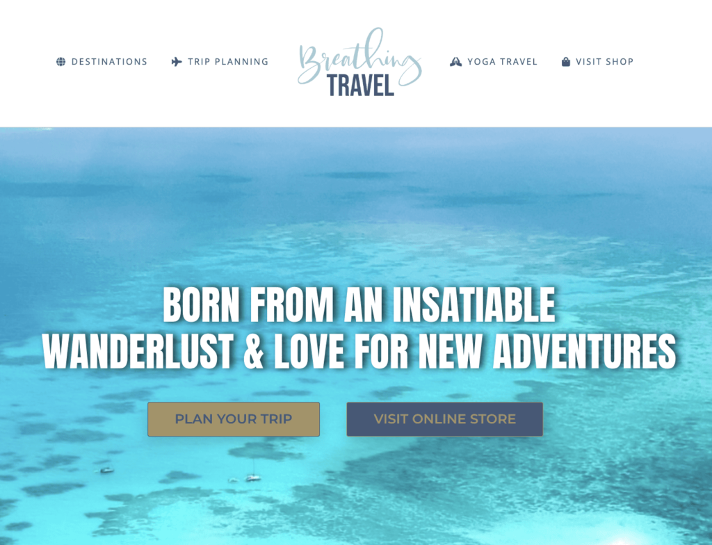 Breathing Travel homepage