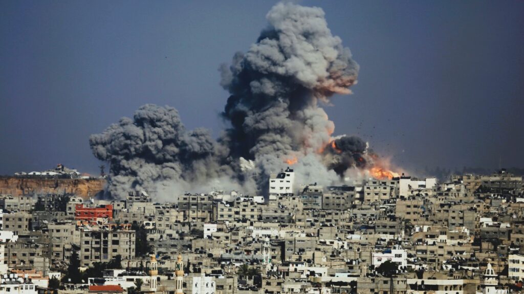 gaza strip under attack in israeli bombing campaign