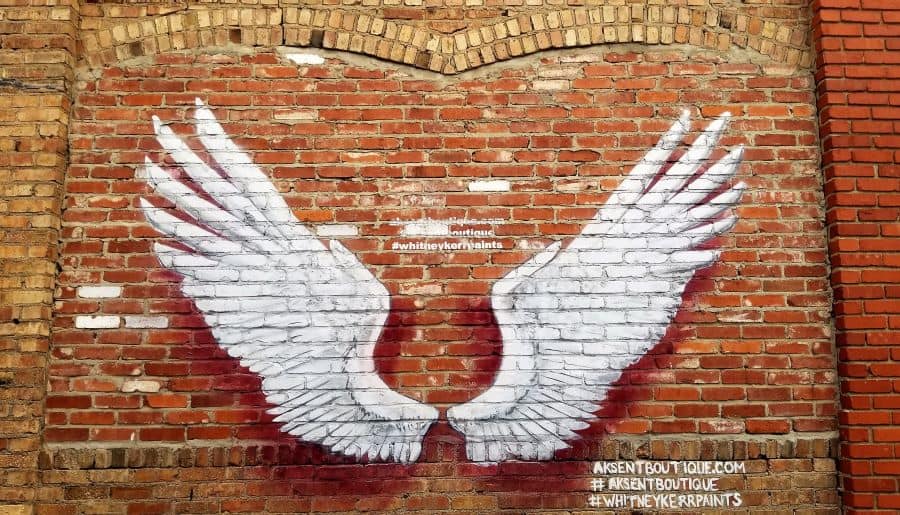 Angel wings mural Abilene Kansas 900
